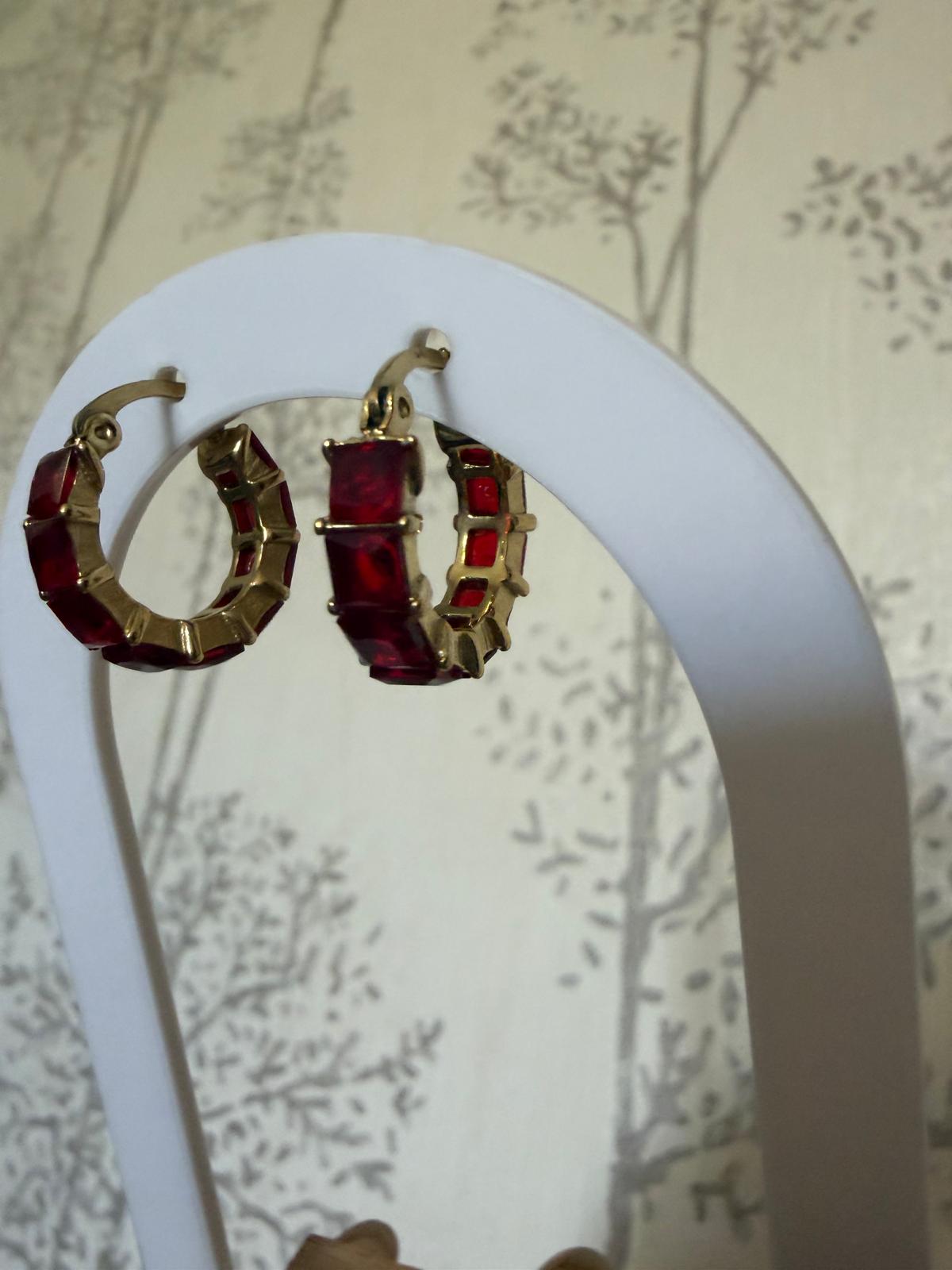 PEDIENTES AROS ROJOS