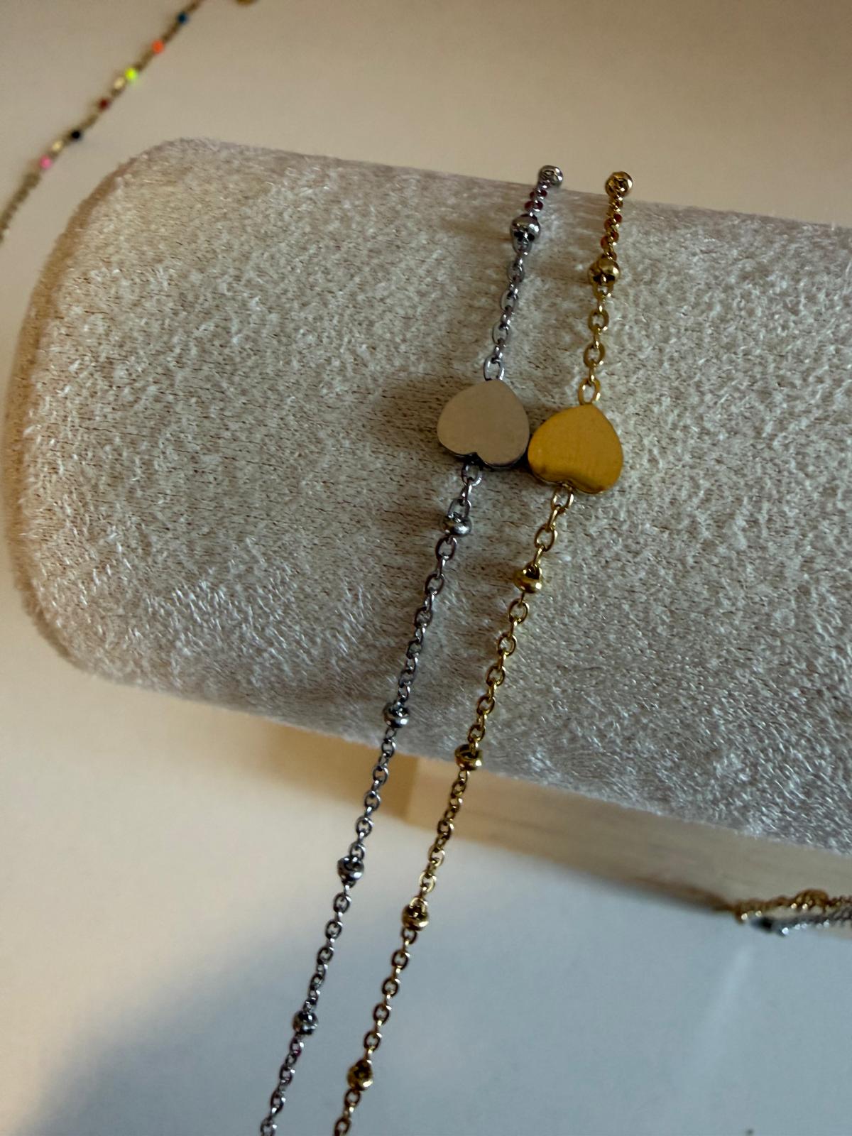 PULSERA CORAZON CHATO