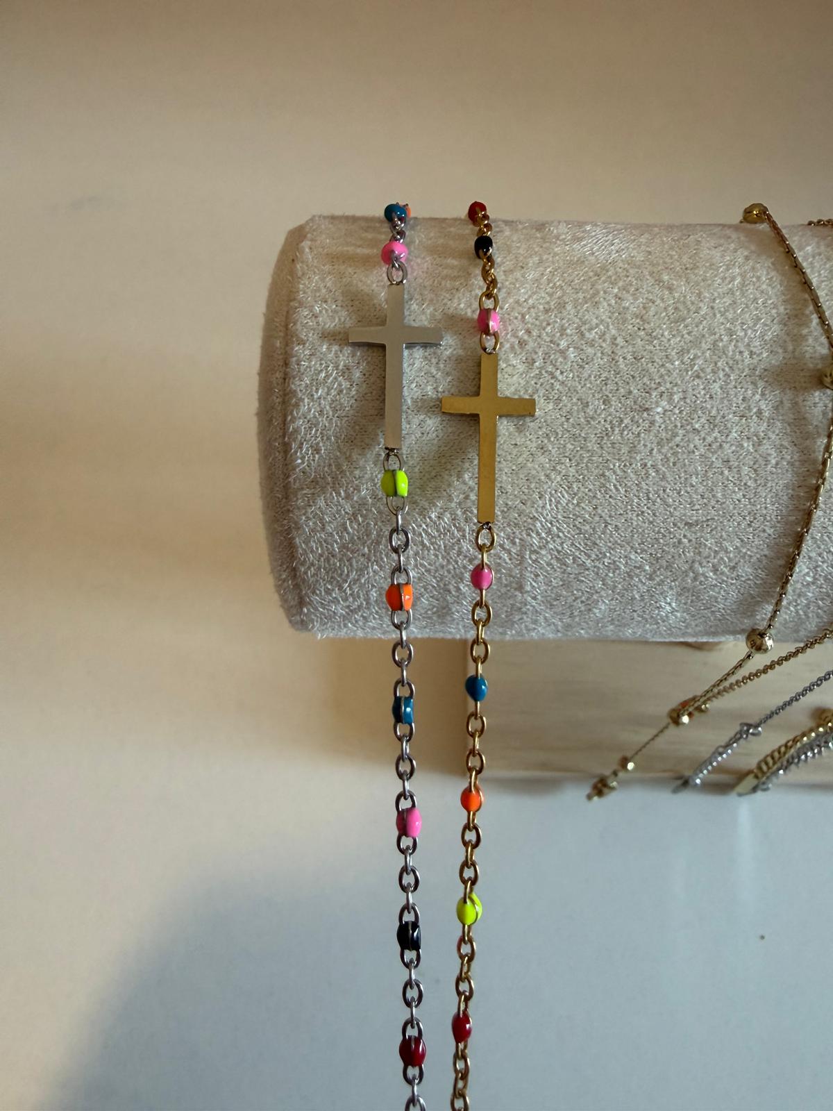 PULSERA CRUZ COLORES