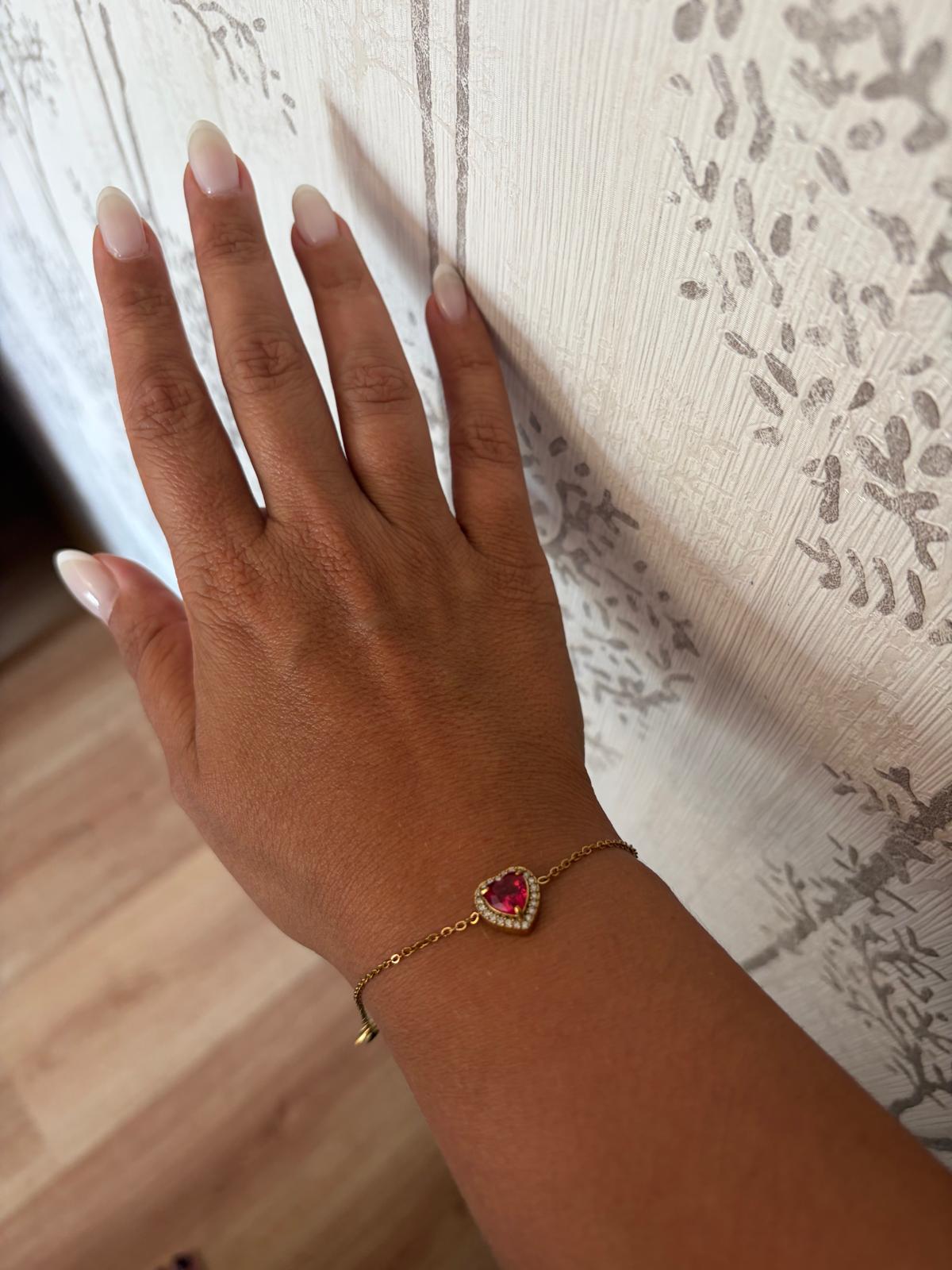 PULSERA CORAZO BRILLANTES