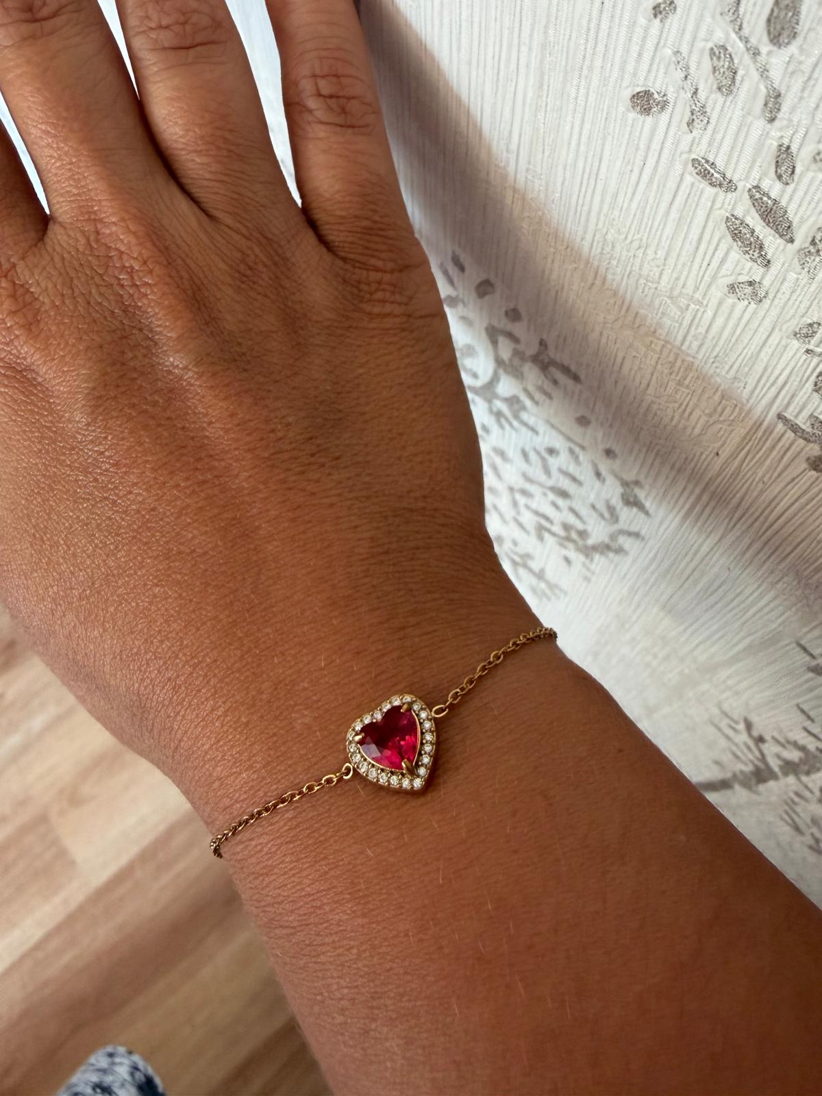 PULSERA CORAZO BRILLANTES