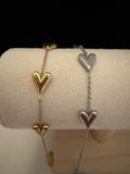 PULSERA CORAZONES GORDITOS MALLA