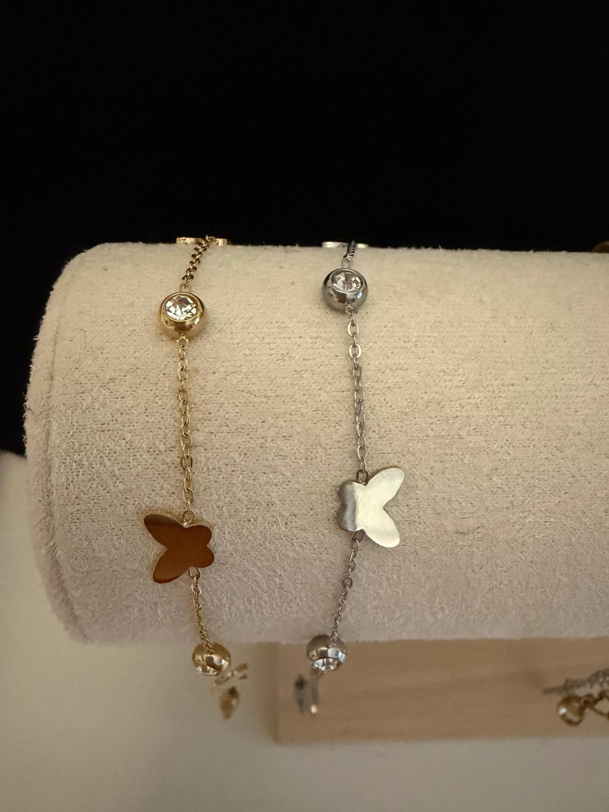 PULSERA MARIPOSA Y BRILLO